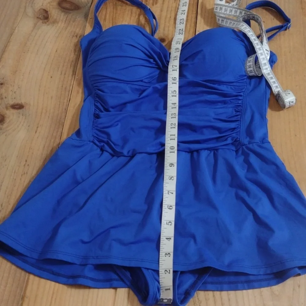 La Blanca Island Goddess Royal Blue Swim Dress Size 14